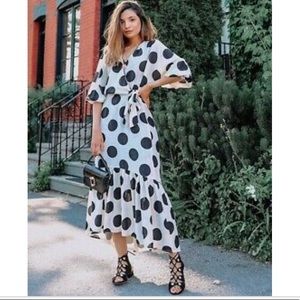 H&M Polka Dot Wrap Maxi Dress